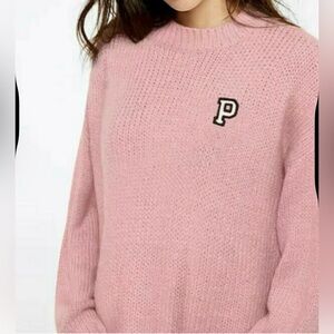 NWOT PINK Victoria's Secret Pink Crew Neck Sweater with Ribbed Texture‎